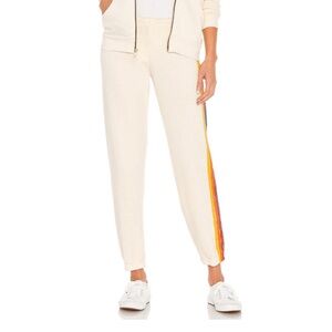 Aviator Nation 5 Stripe Pants Joggers in Vintage White XS EUC